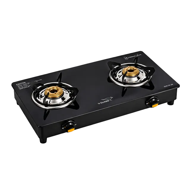 V GUARD:GAS STOVE:Idalia PRO 2B Glass Top Gas Stove
