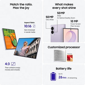 Samsung Galaxy Z Fold8 5G (Lavender, 256 GB) (12 GB RAM) - Oxygen The Digital Expert