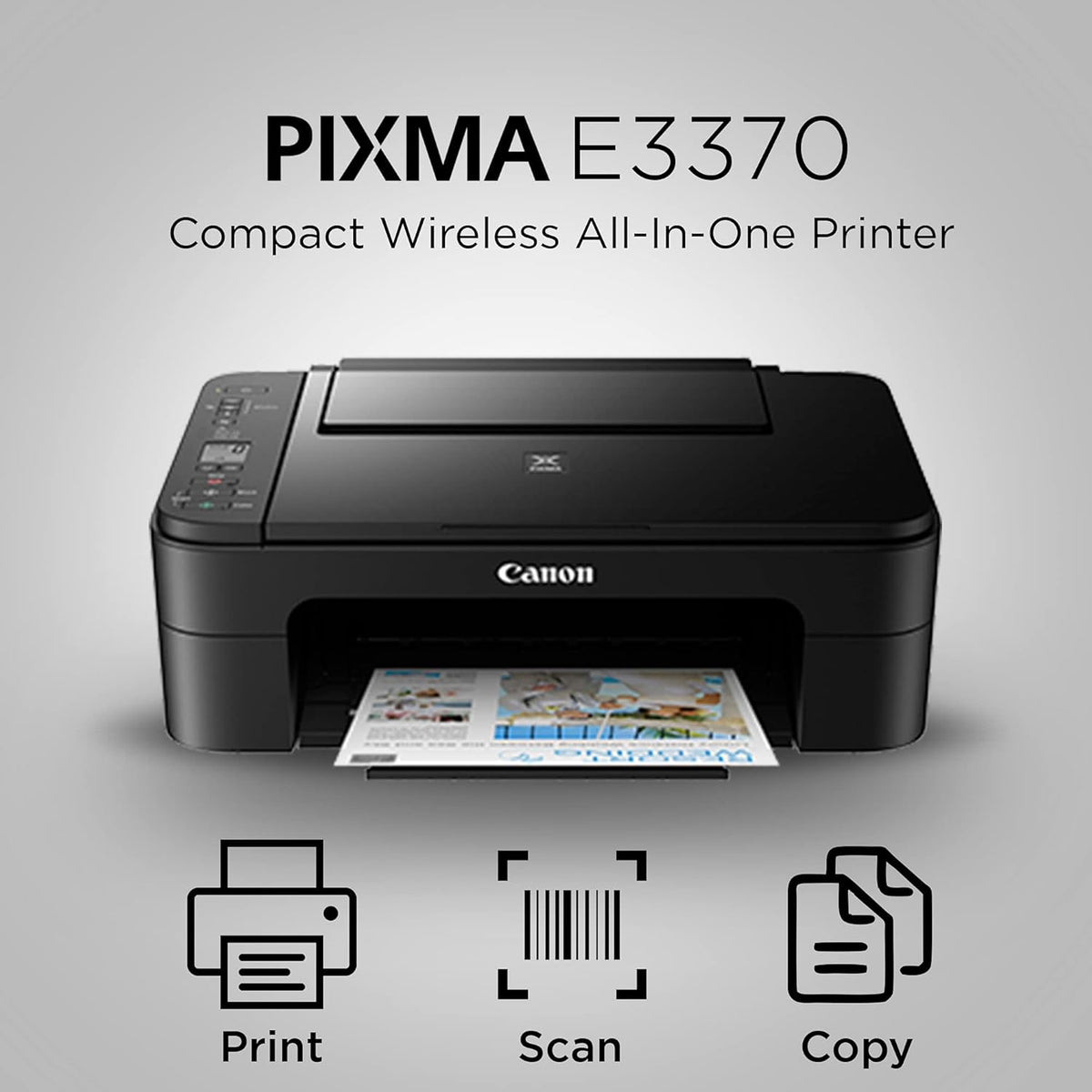 Canon PIXMA E3370 WiFi Color Inkjet Printer - Oxygen The Digital Expert
