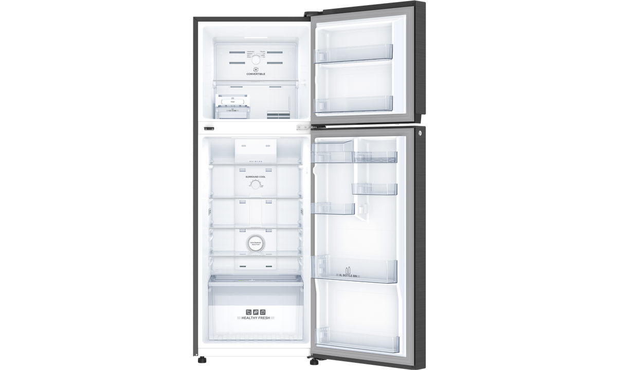 IFBFF-315BIKSTM 265 L 2 Star Double Door Frost Free Refrigerator Metal Black