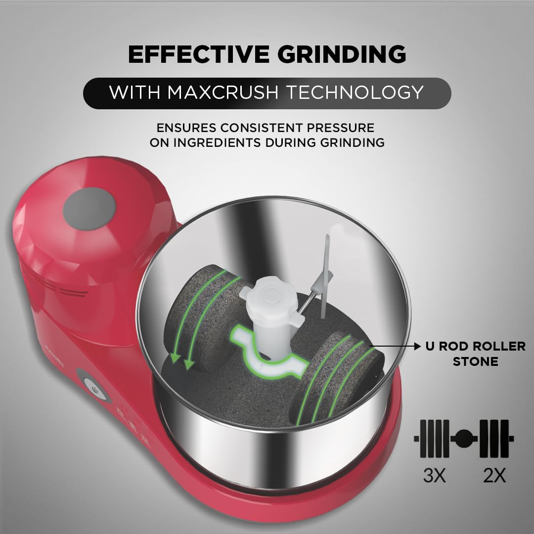 Preethi Galaxy 150W 2L Stainless Steel Table Top Wet Grinder