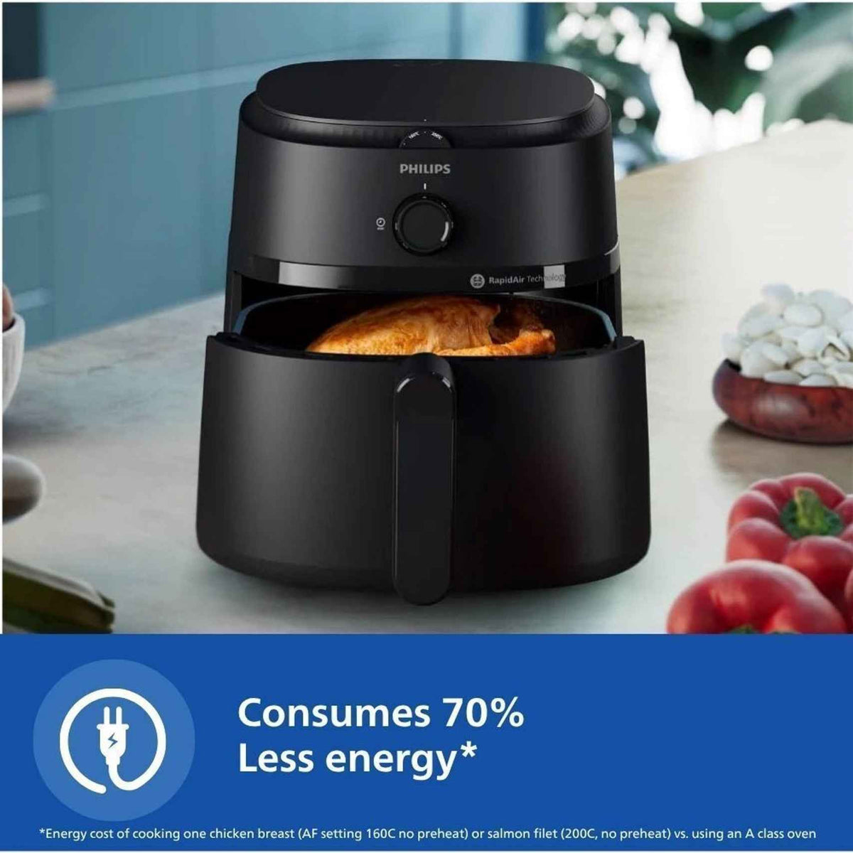 PHILIPS NA120/00 with uses up to 90% less fat, 1500W, with Rapid Air Technology Air Fryer (4.2 L)