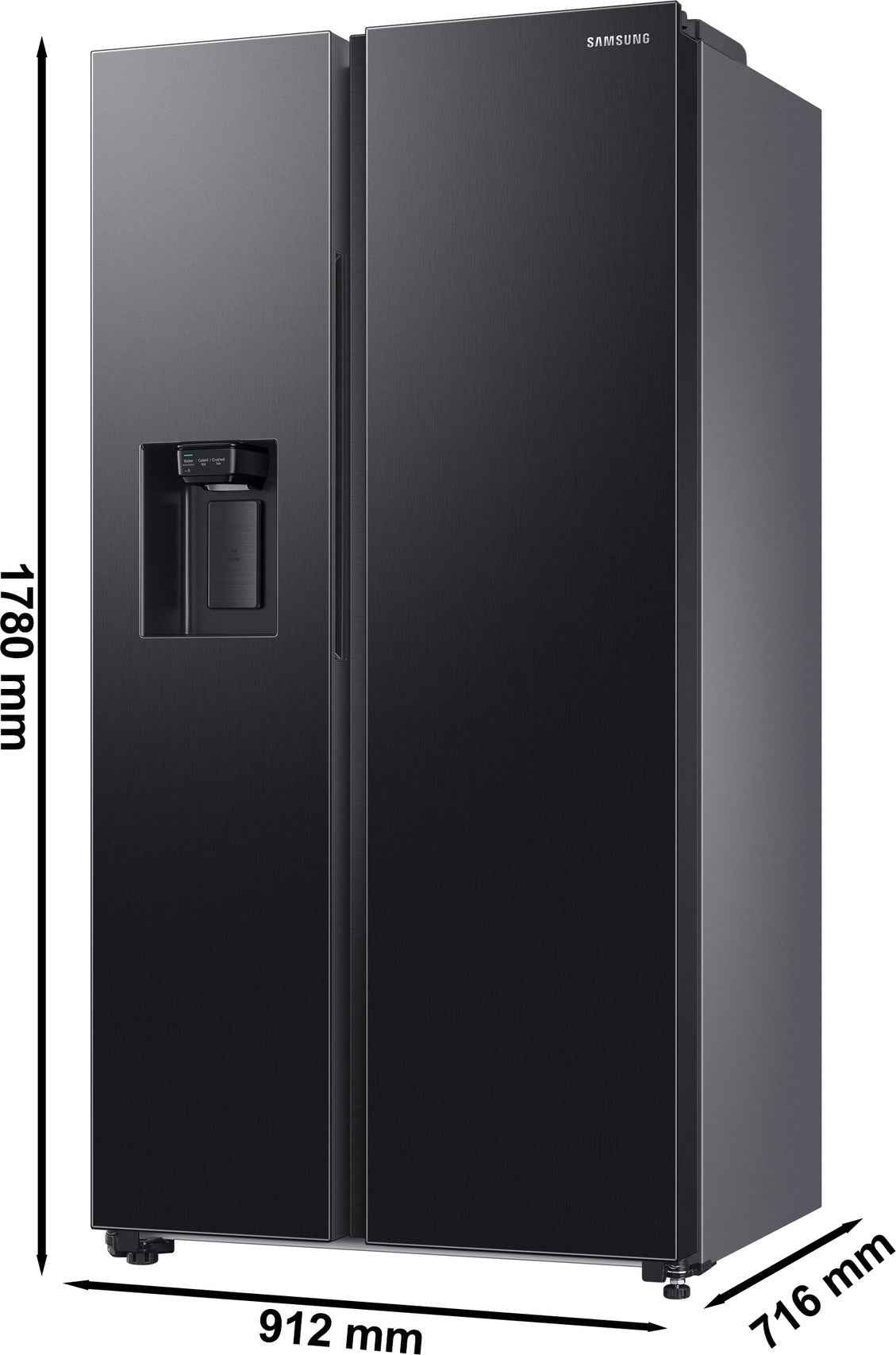 Samsung 633 L 3 Star Convertible 5in1 Side By Side Refrigerator (RS78CG8543B1HL,Black Matt)