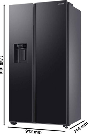 Samsung 633 L 3 Star Convertible 5in1 Side By Side Refrigerator (RS78CG8543B1HL,Black Matt)
