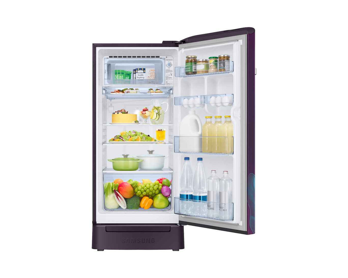 Samsung 189 L, 5 Star, Digital Inverter, Direct-Cool Single Door Refrigerator (RR21H2H259R/HL, Paradise Bloom Red, Base Stand Drawer, Single Touch Defrost, 2026 Model)