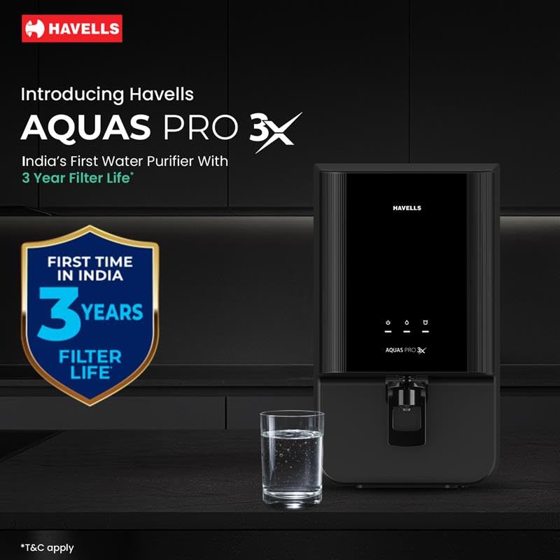 HAVELLS:WATER PURIFIER:AQUAS PRO ALKALINE 3X WITH JUMBO PF