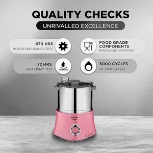Preethi Iconic Table Top Wet Grinder, 2 L (Pink) with Bi-Directional Grinding Technology
