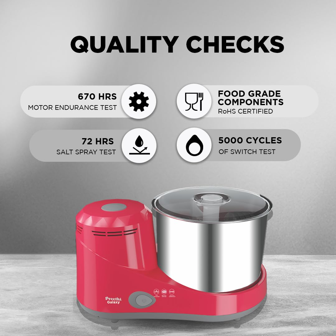 Preethi Galaxy 150W 2L Stainless Steel Table Top Wet Grinder