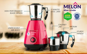 Greenchef 600 Watts 3 Jar Mixer Grinder