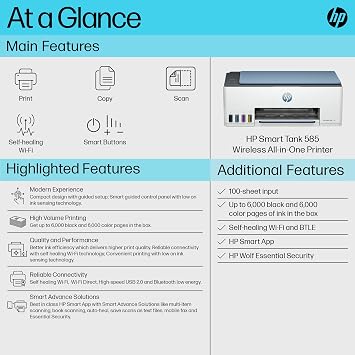 HP Smart Tank 585 WiFi Ink Tank Printer