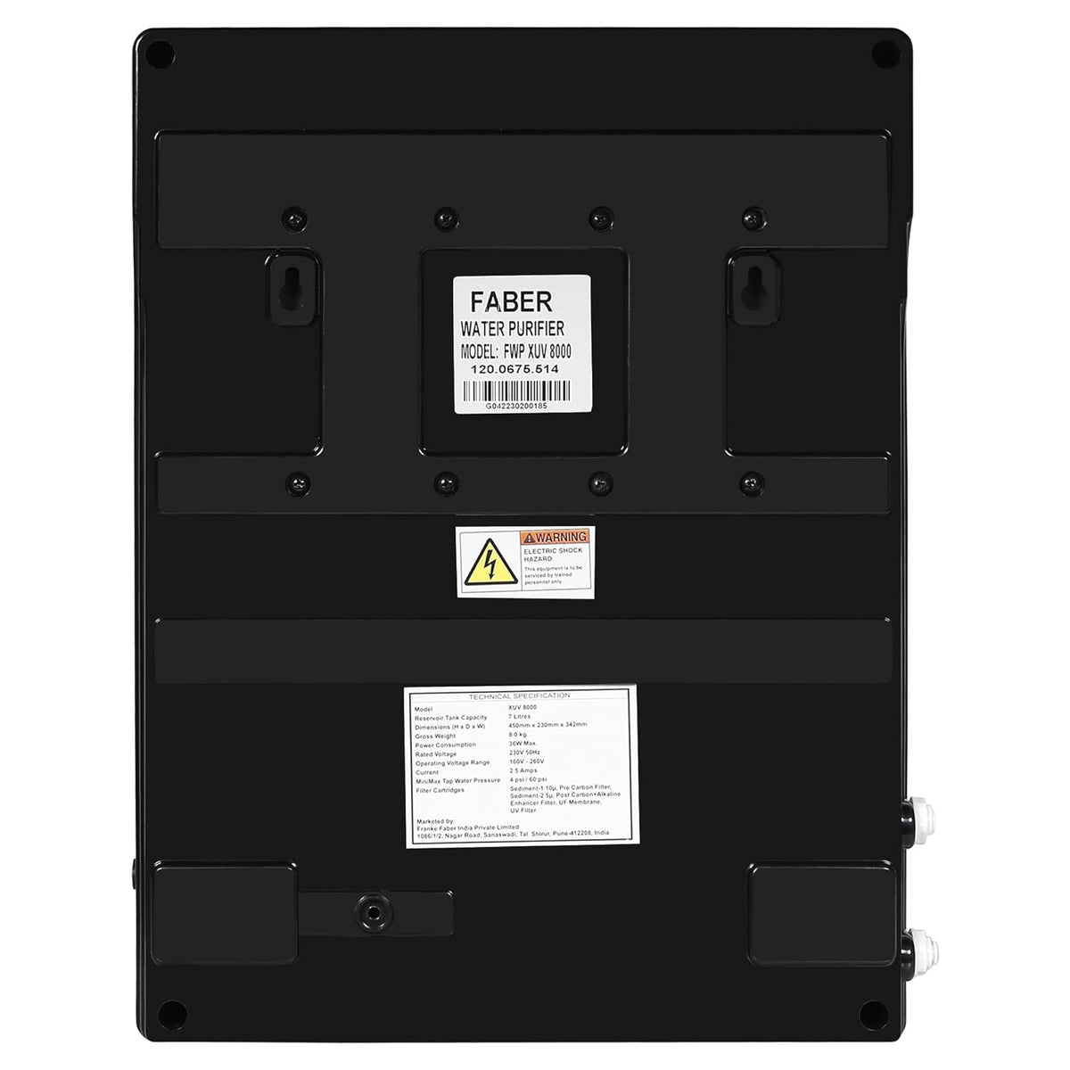 FABER:WATER PURIFIER:FWP XUV 8000 (UV+UF+ ALKALINE)