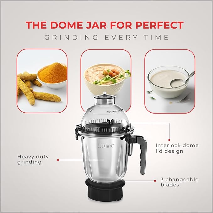 SUJATA:MIXER GRINDER:DYNAMIX BLACK