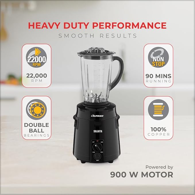 SUJATA:MIXER GRINDER:SUPERMIX BLACK
