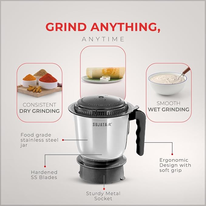 SUJATA:MIXER GRINDER:SUPERMIX BLACK