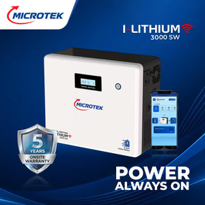 MICROTEK:INVERTER UPS:I LITHIUM 3000 SW 2.2KVA/2200VA/1700W+100AH 25.6V LITHIUM COMBO