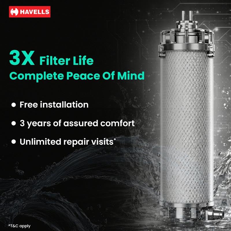HAVELLS:WATER PURIFIER:AQUAS PRO ALKALINE 3X WITH JUMBO PF
