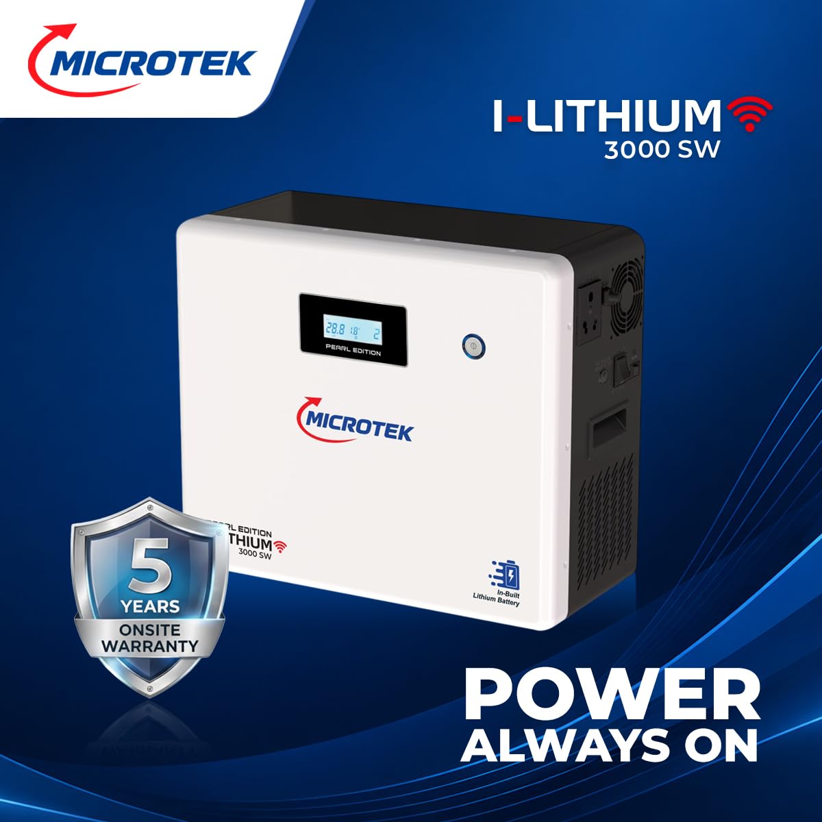 MICROTEK:INVERTER UPS:I LITHIUM 3000 SW 2.2KVA/2200VA/1700W+100AH 25.6V LITHIUM COMBO
