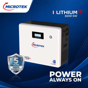 MICROTEK:INVERTER UPS:I LITHIUM 3000 SW 2.2KVA/2200VA/1700W+100AH 25.6V LITHIUM COMBO