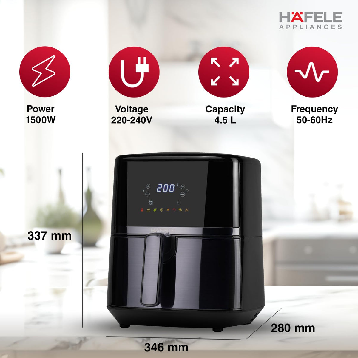 HAFELE:AIR FRYER:NOIL LIGHT AIRFRYER 4.5 LITRE