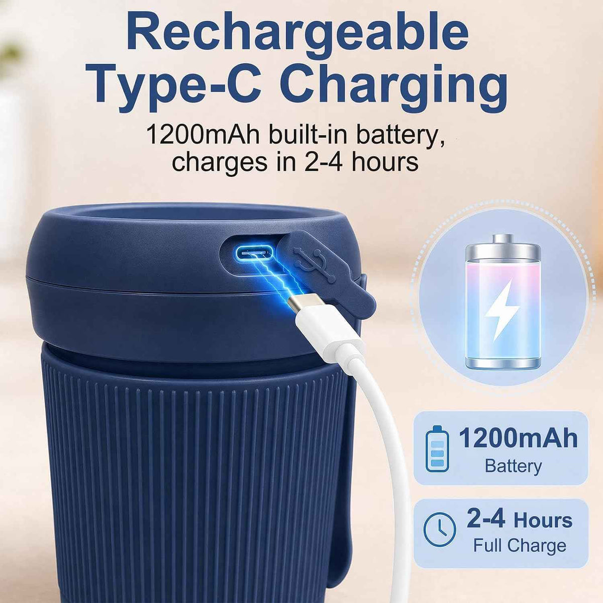 Mr. Light Rechargeable Personal Juicer | 280ML | 30W | Multicolour | MR 5005