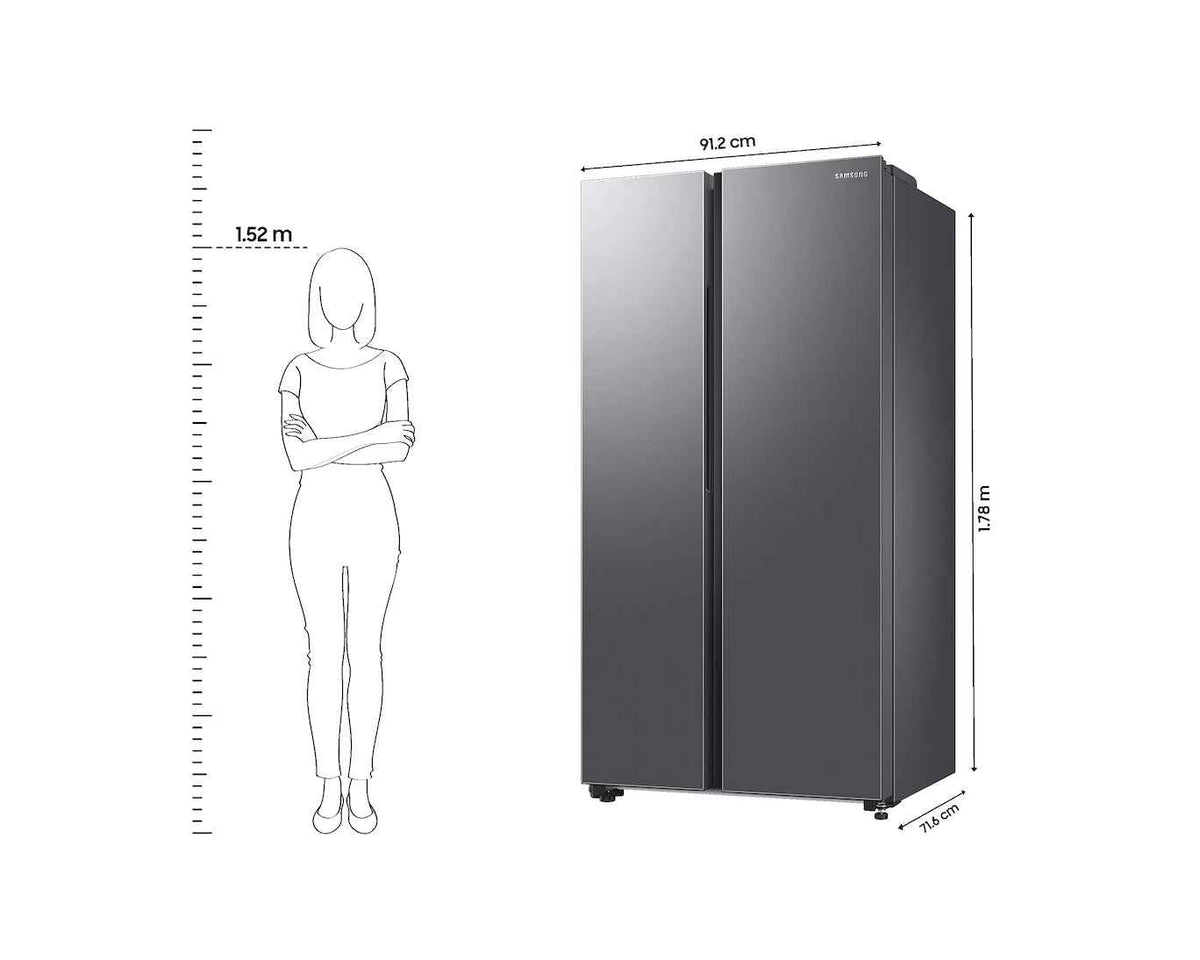 Samsung 643 L Frost Free Side by Side 2 Star Convertible Refrigerator (Refined Inox, RS76CG80X0S9HL/2024)