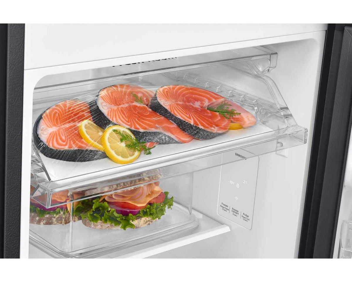 Samsung 236 L Frost Free Double Door Top Mount 2 Star Refrigerator (Black Caviar Matte, RT80H28U2FHL)
