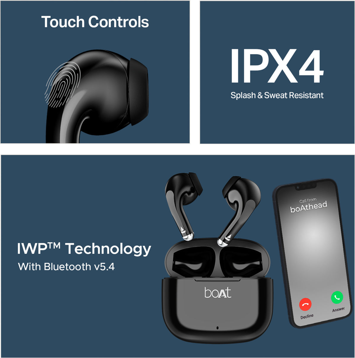 boAt Airdopes Beat/ENX/35 HRS TWS Earbuds - Black - Oxygen The Digital Expert