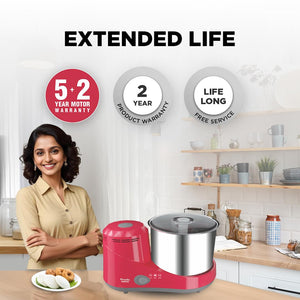 Preethi Galaxy 150W 2L Stainless Steel Table Top Wet Grinder