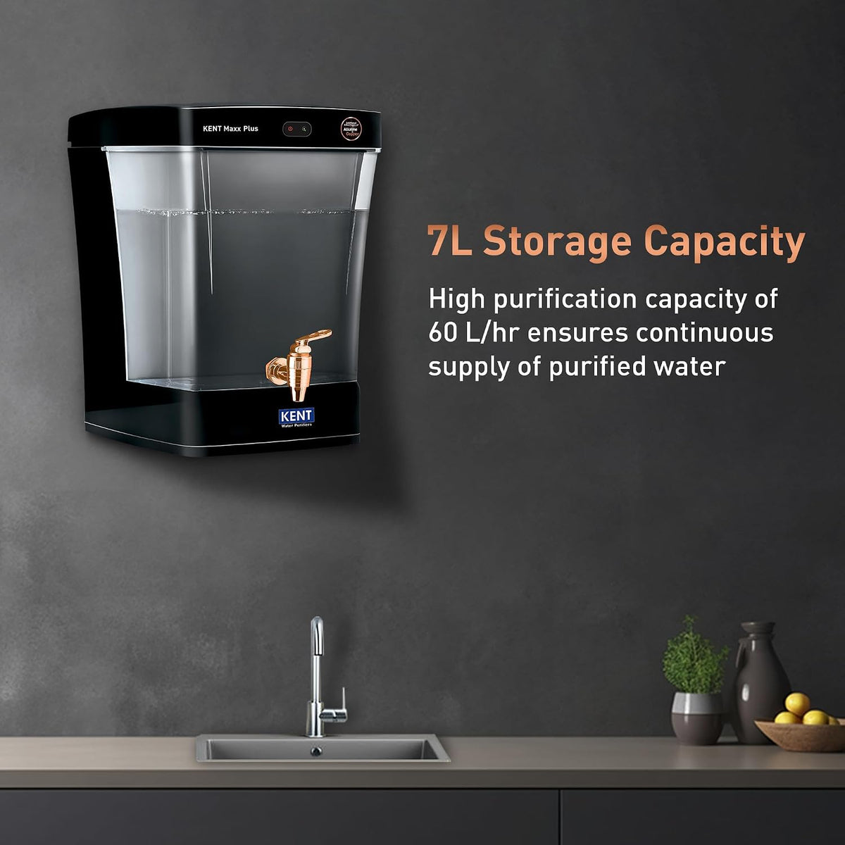 KENT:WATER PURIFIER:KENT MAXX + B ALK & CU