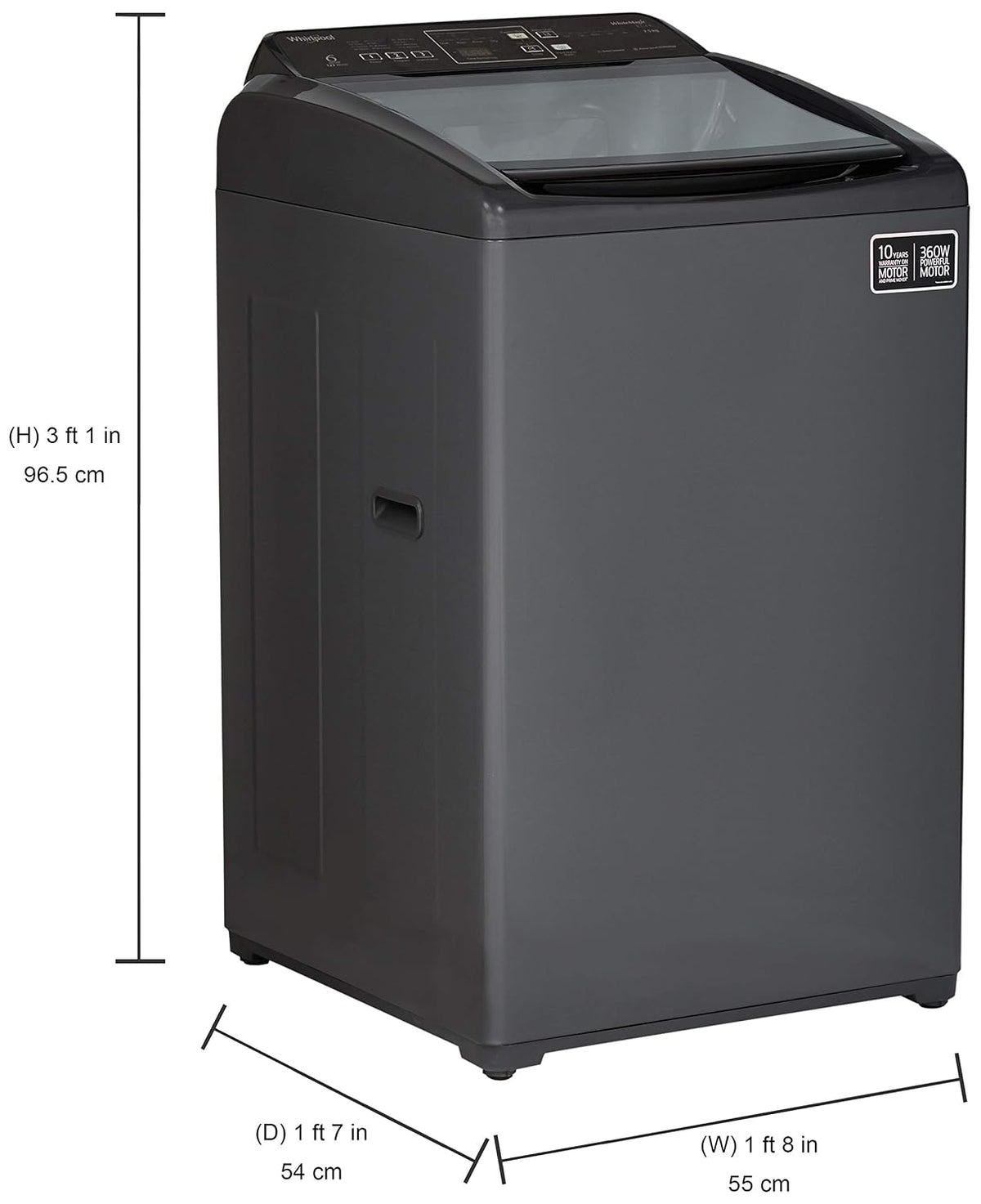 WHIRLPOOL:WASHING MACHINE:WHITE MAGIC ELITE 7.5KG GREY (31621)