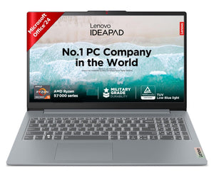 LENOVO:LAPTOPS: IDEAPAD SLIM 3 82XQ01RYIN RYZEN 5 7520U | 16GB | 512GB SSD | 15.6" FHD | WIN 11 | MSO | GREY