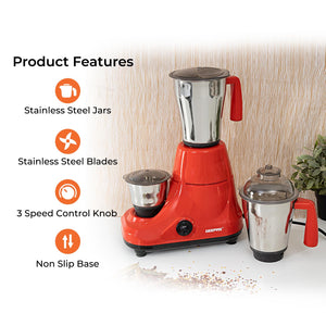 GEEPAS:MIXER GRINDER:750 W 3JAR MIXER GRINDER- GSB44130ID