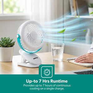 GEEPAS:RECHARGEBLE FAN:GF21240ID-  RECHARGABLE MINI FAN WITH LIGHT
