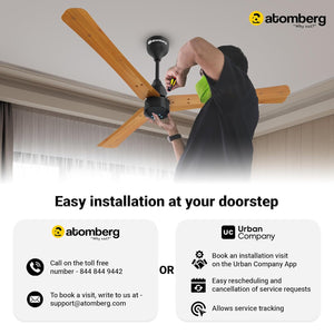 ATOMBERG:CEILING FAN:IKANO GLOSS BLACK 1200MM
