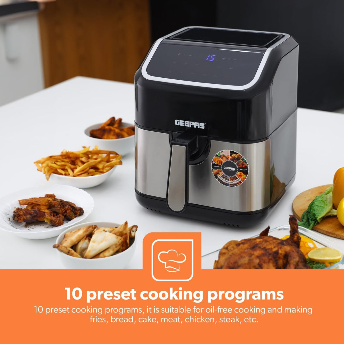 GEEPASS:AIR FRYER:5LTR DIGITAL GAF37560ID