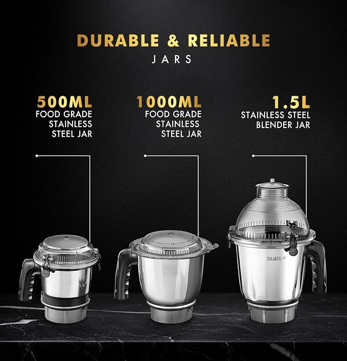 SUJATA:MIXER GRINDER:MG02 BLACK