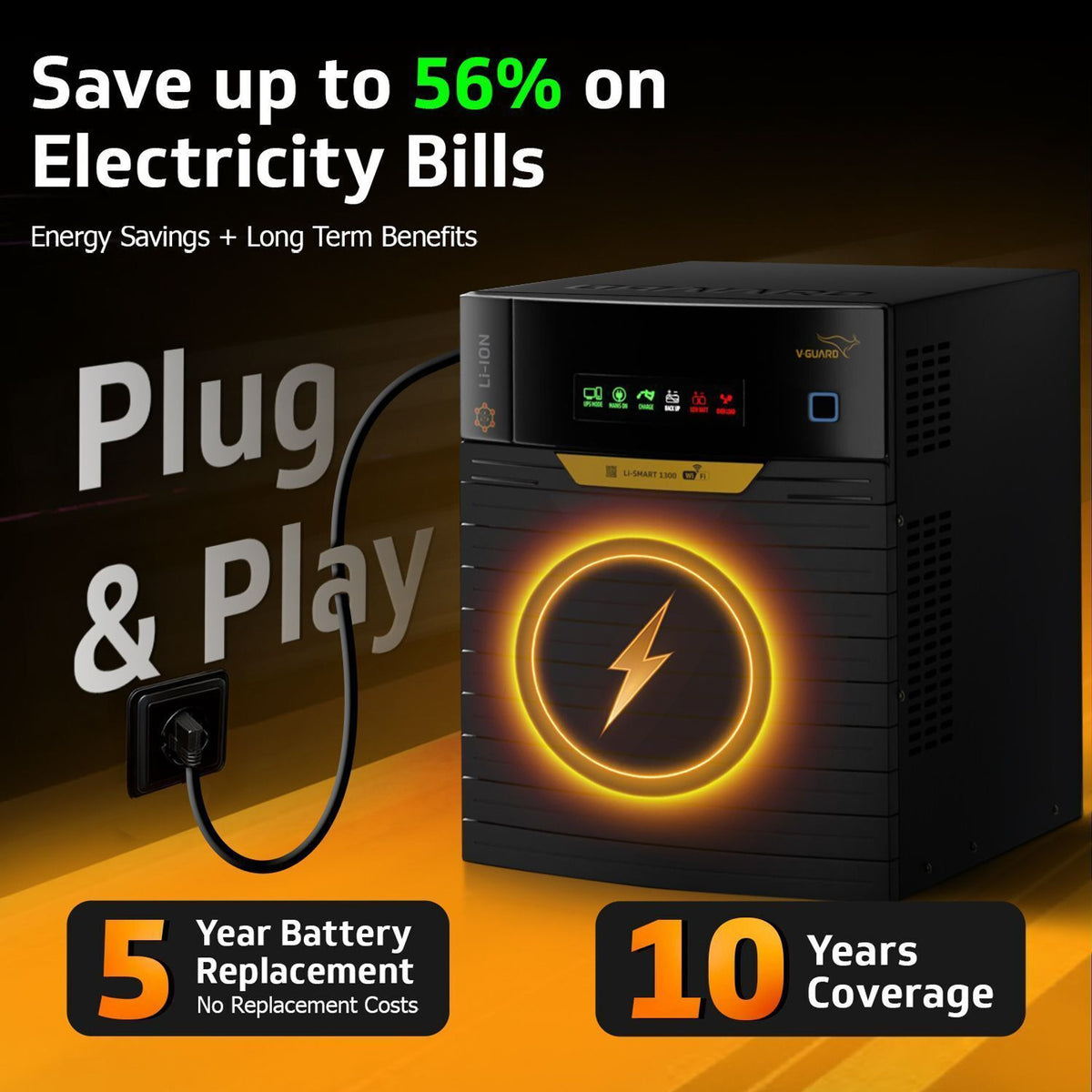 V-Guard Li Smart 1300 Lithium Inverter