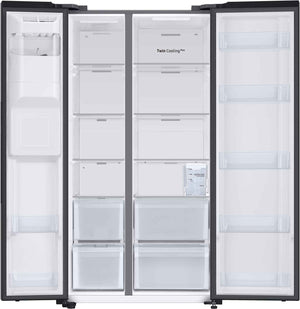 Samsung 633 L 3 Star Convertible 5in1 Side By Side Refrigerator (RS78CG8543B1HL,Black Matt)