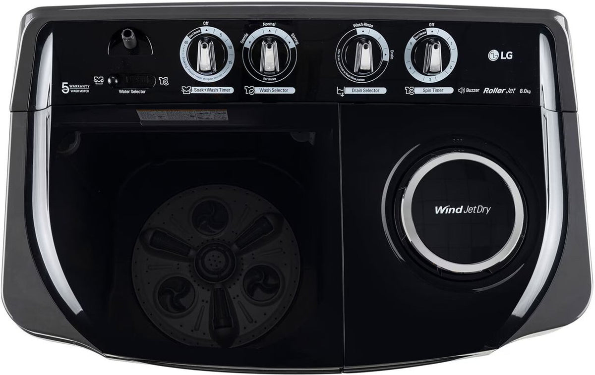 LG:WASHING MACHINE:P8015SKAZ.ABMQEIL 8.0 KG WHITE GREY