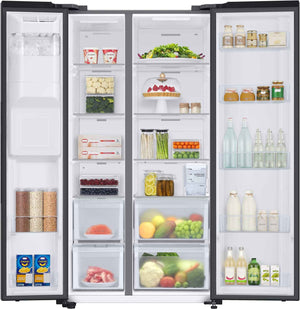 Samsung 633 L 3 Star Convertible 5in1 Side By Side Refrigerator (RS78CG8543B1HL,Black Matt)