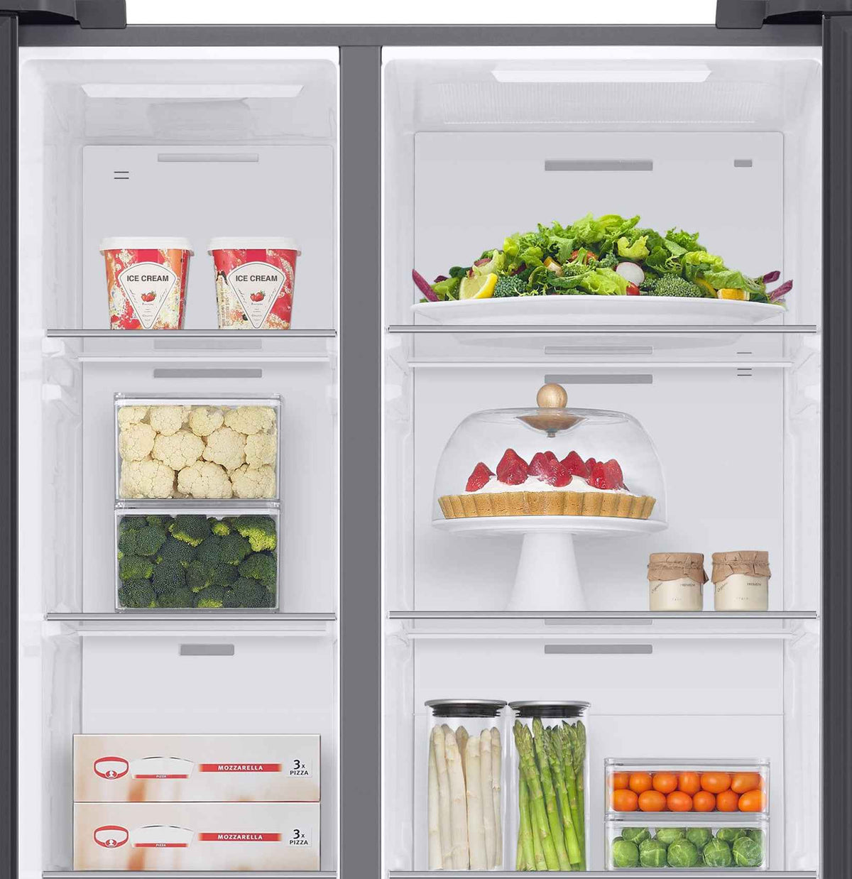 Samsung 633 L 3 Star Convertible 5in1 Side By Side Refrigerator (RS78CG8543B1HL,Black Matt)