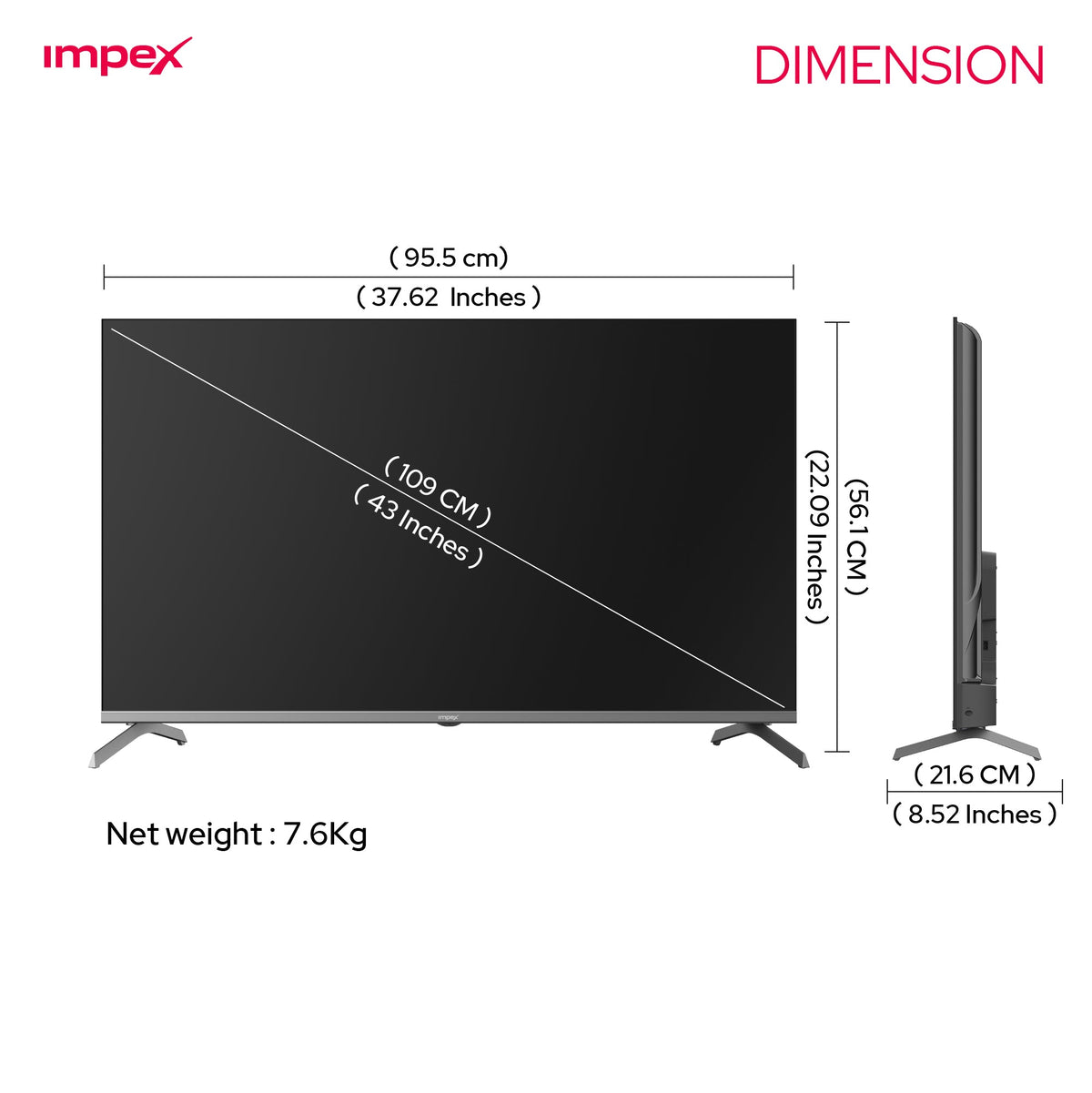 IMPEX:LED TV:EVOQ 43S4QLC3 108 CM (43 INCH) SMART