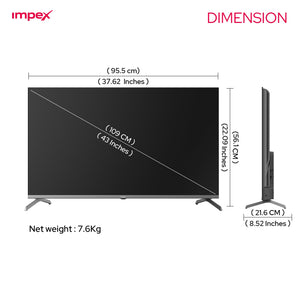 IMPEX:LED TV:EVOQ 43S4QLC3 108 CM (43 INCH) SMART