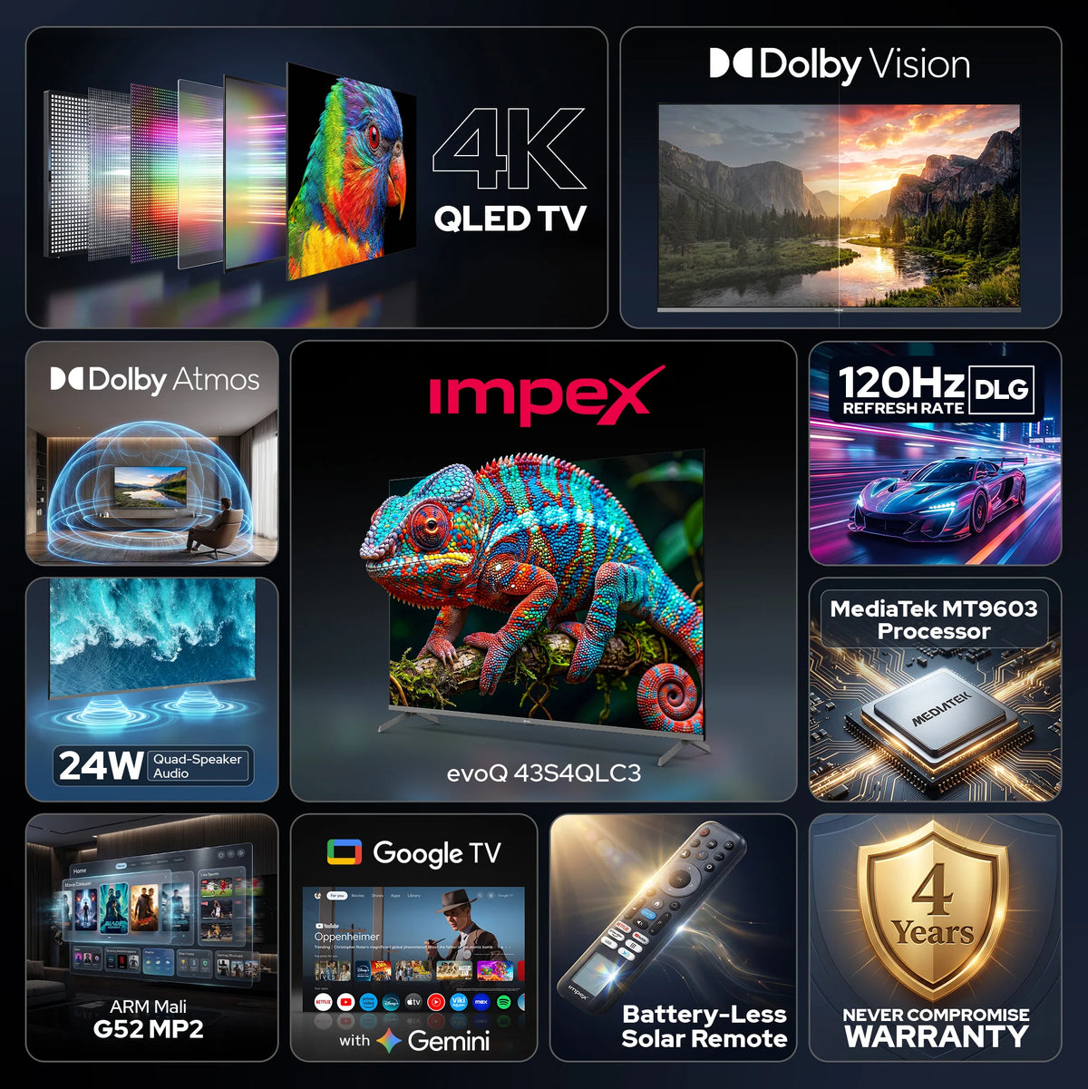 IMPEX:LED TV:EVOQ 43S4QLC3 108 CM (43 INCH) SMART