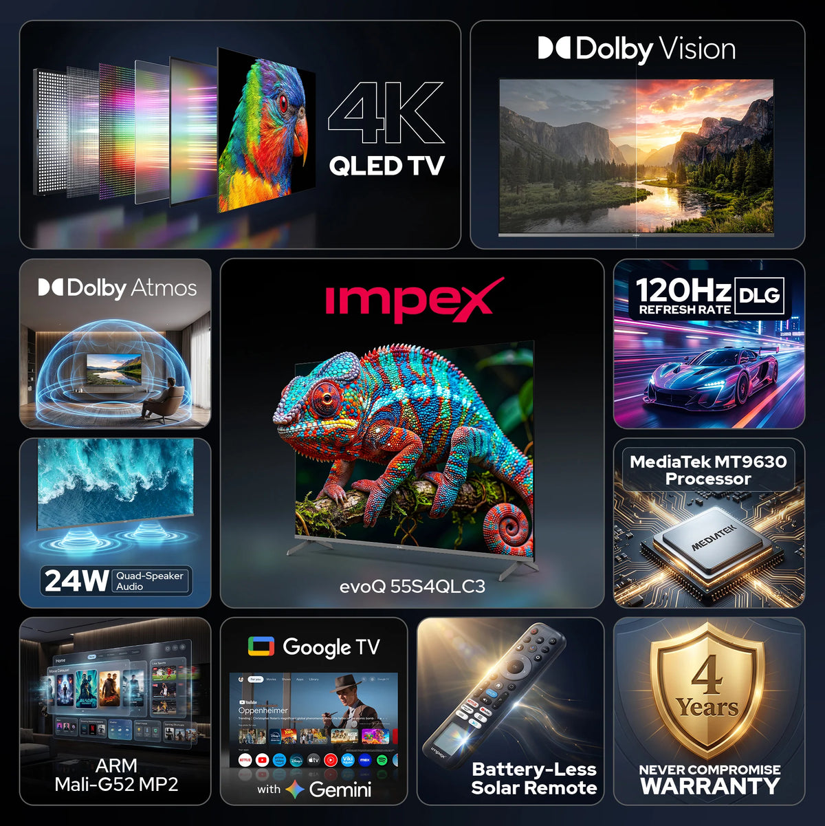 IMPEX:LED TV:QLED TV EVOQ 55S4QLC3 139 CM (55 INCH)