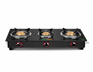 GREEN CHEFF:GAS STOVE:1040 GC GT LPG STOVE- T/B ELON 3BR GLASSTOP