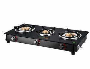 GREEN CHEFF:GAS STOVE:1040 GC GT LPG STOVE- T/B ELON 3BR GLASSTOP