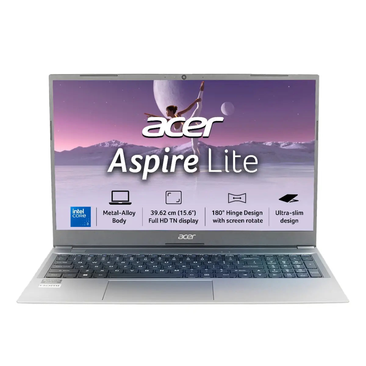 ACER:LAPTOPS: ASPIRE LITE UN.34ESI.02X CORE 3 100U | 8GB | 256GB SSD | 15" FHD IPS | WIN 11 | STEEL GRAY
