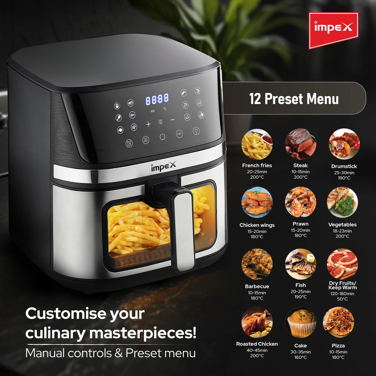 IMPEX:AIR FRYER:SMART FRY DS65 BLACK
