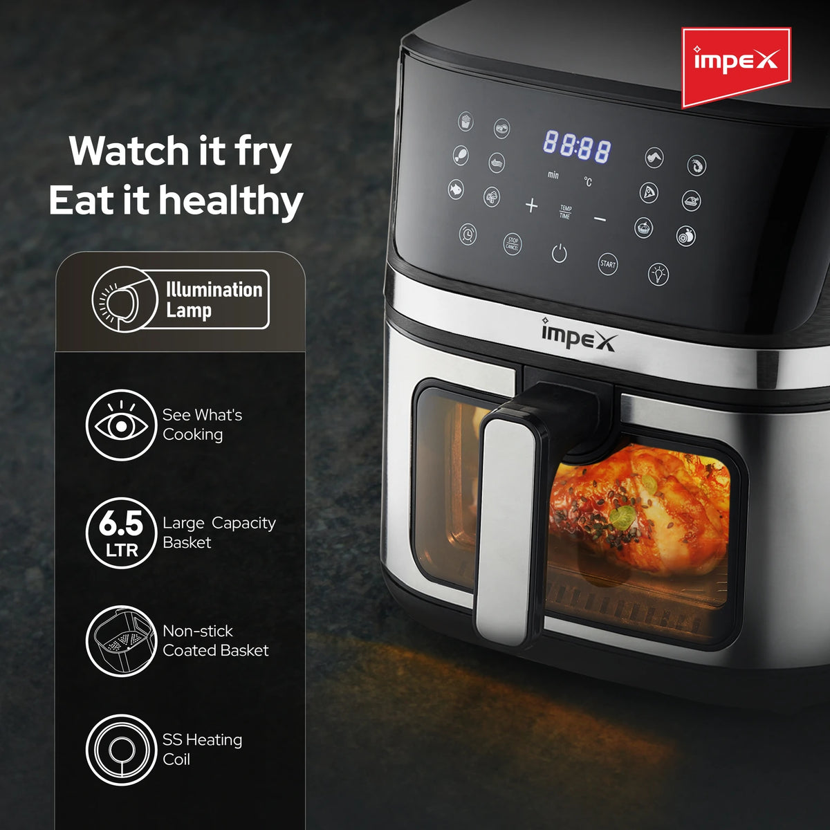 IMPEX:AIR FRYER:SMART FRY DS65 BLACK